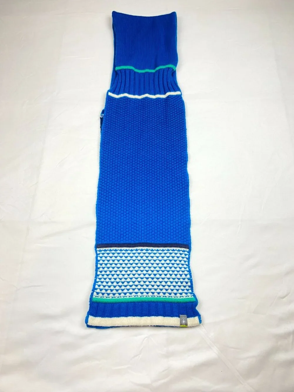 Smartwool Colorblock Knit Scarf Blue, Green & White 62